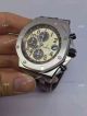 Fake Audemars Piguet Watch Stainless Steel Yellow Dial Brown Leather  (4)_th.jpg